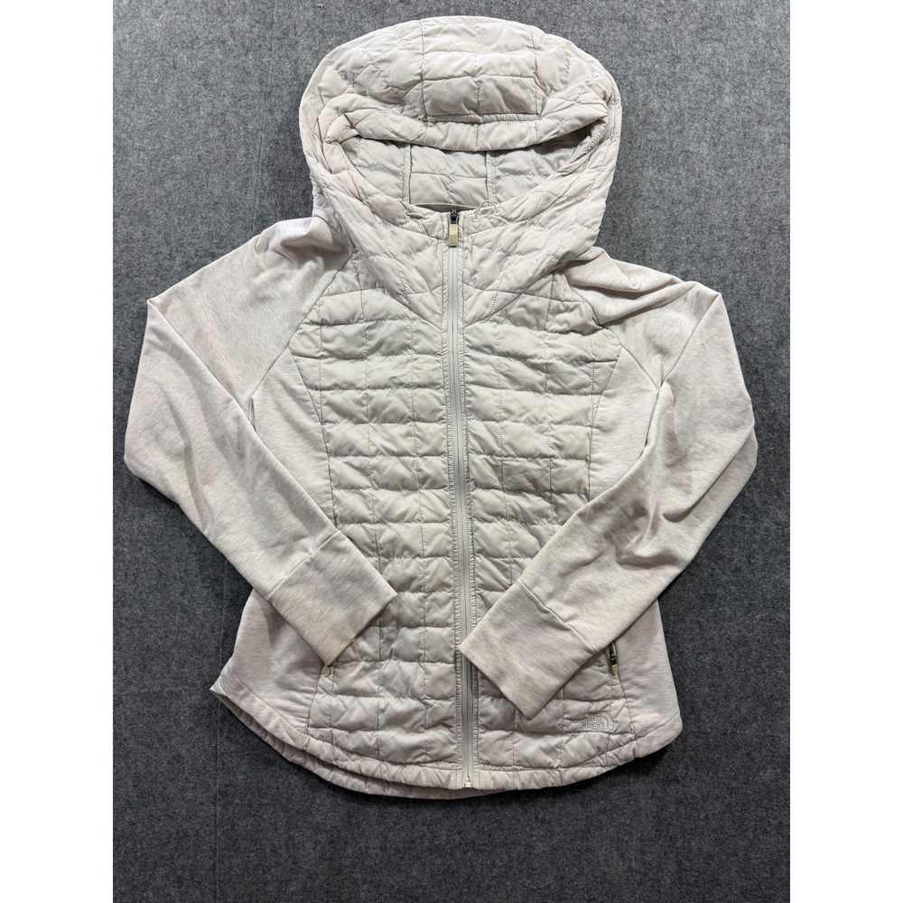The North Face Women's Endeavor Thermoball Jacket Cream Gray Hooded Size M